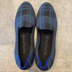 Rothy’s Tartan Loafer Blue Green Plaid Size 10.5